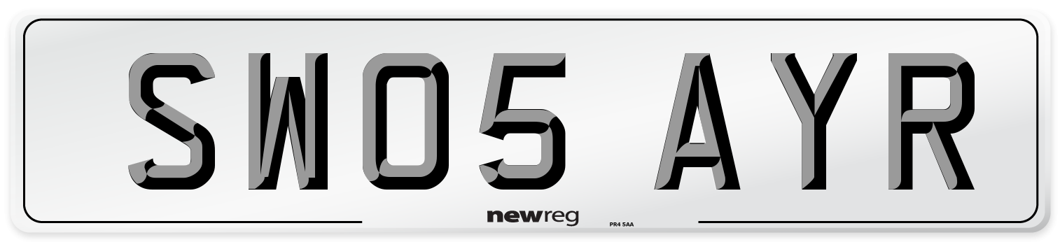 SW05 AYR Number Plate from New Reg